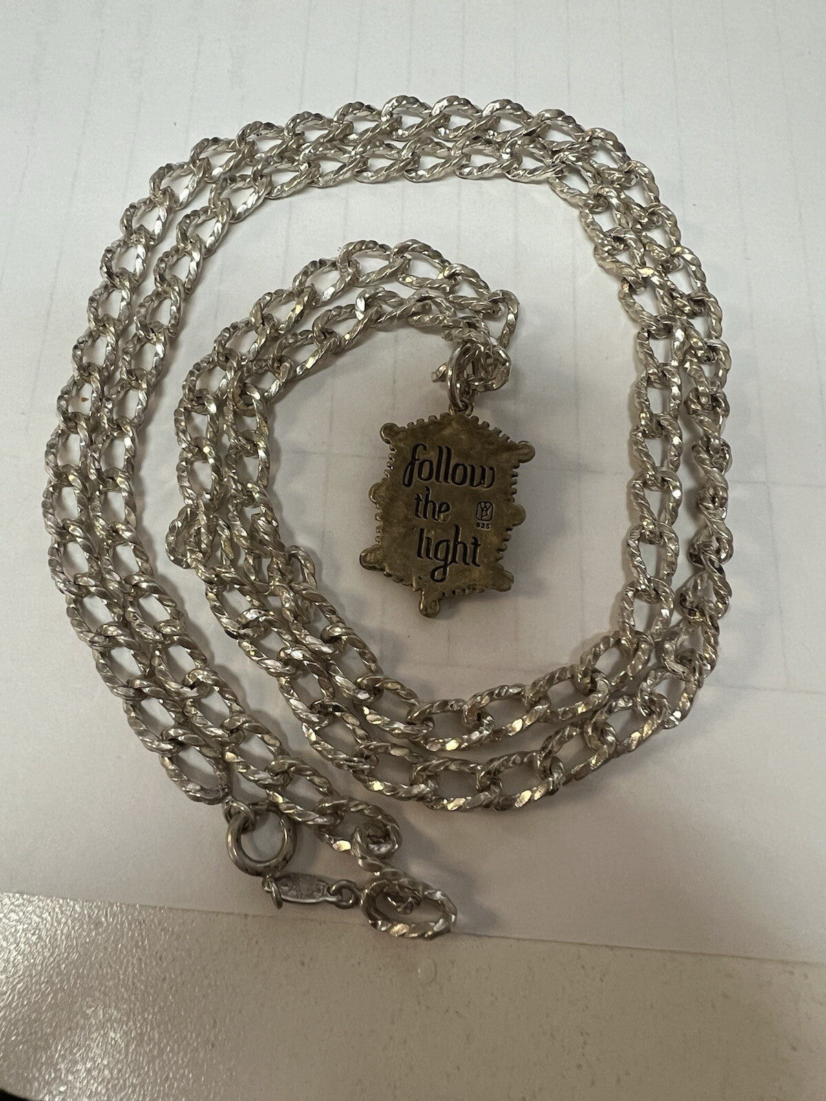Henkel & Grosse Germany Sterling Silver Chain .925 W/ Lyric & Lore Pendant 32"
