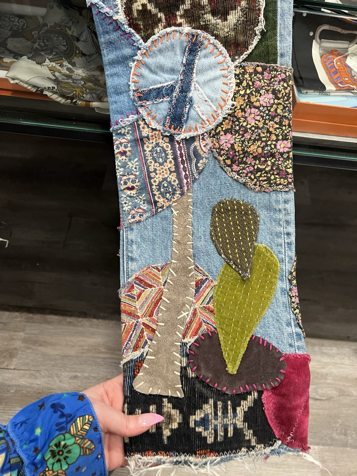 KAPITAL Straight Leg Crazy Patchwork Jeans Size 30 AUTHENTIC