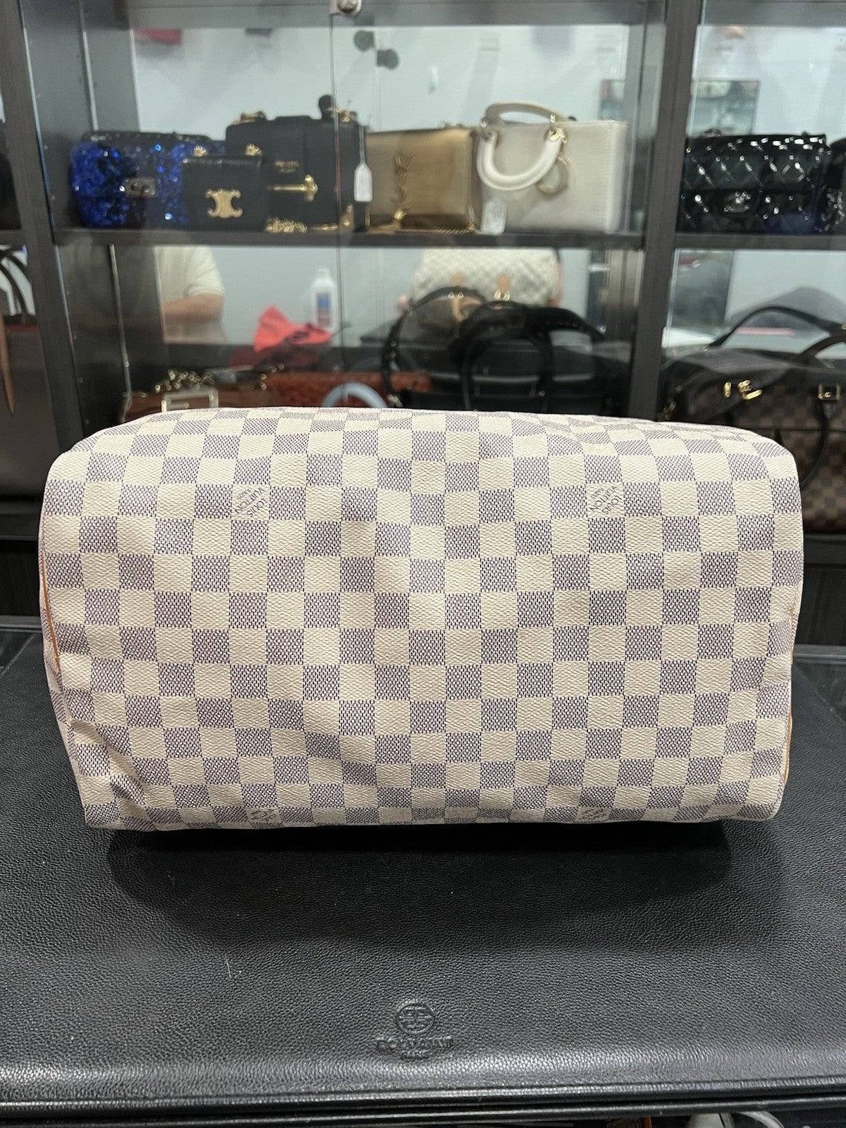 Louis Vuitton Damier Azure Speedy 35 W/Duster Lock & Certificate Of Authenticity