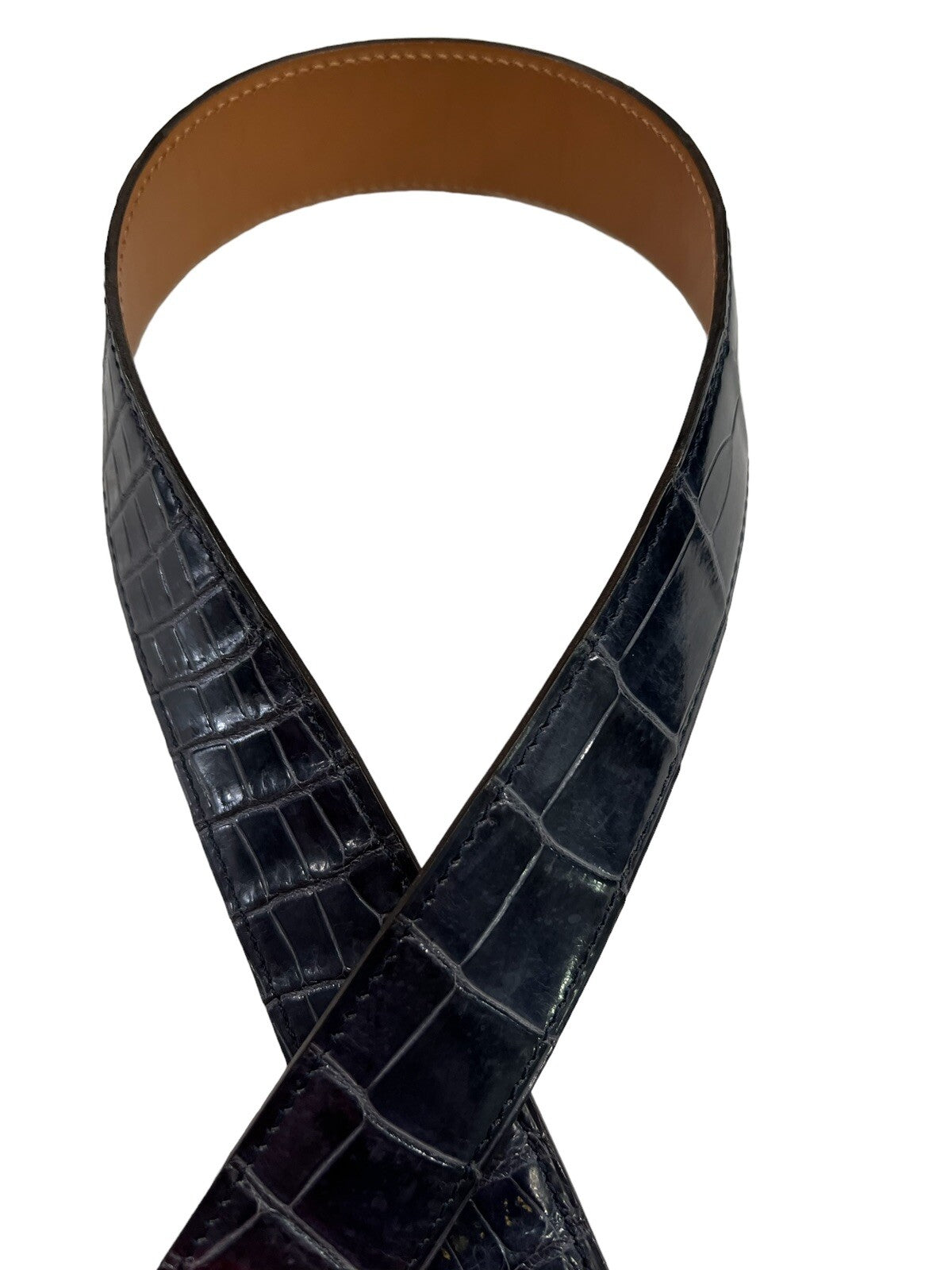 Hermes .925 H Buckle (RARE) Touraeg Croc & Reversible Belts Sz 85