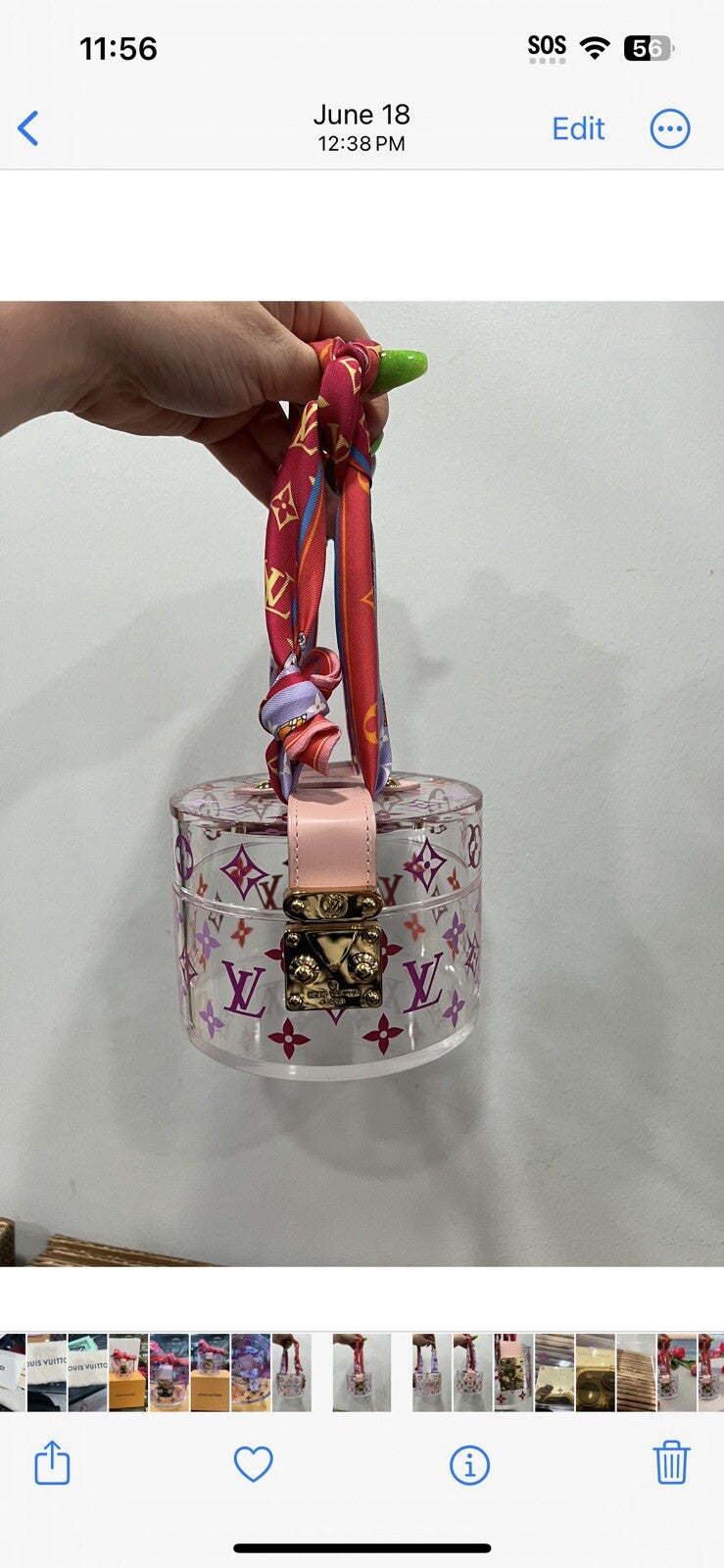 Louis Vuitton Monogram Scott Box With LV Scarf Handle Includes Box & Duster