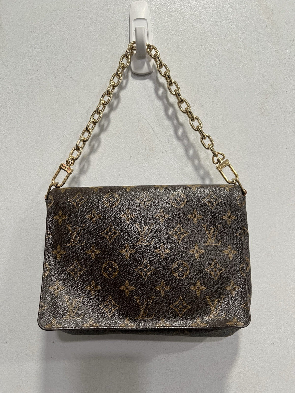 Louis Vuitton Musette Clutch Bag With Authentic LV Chain Strap Customized