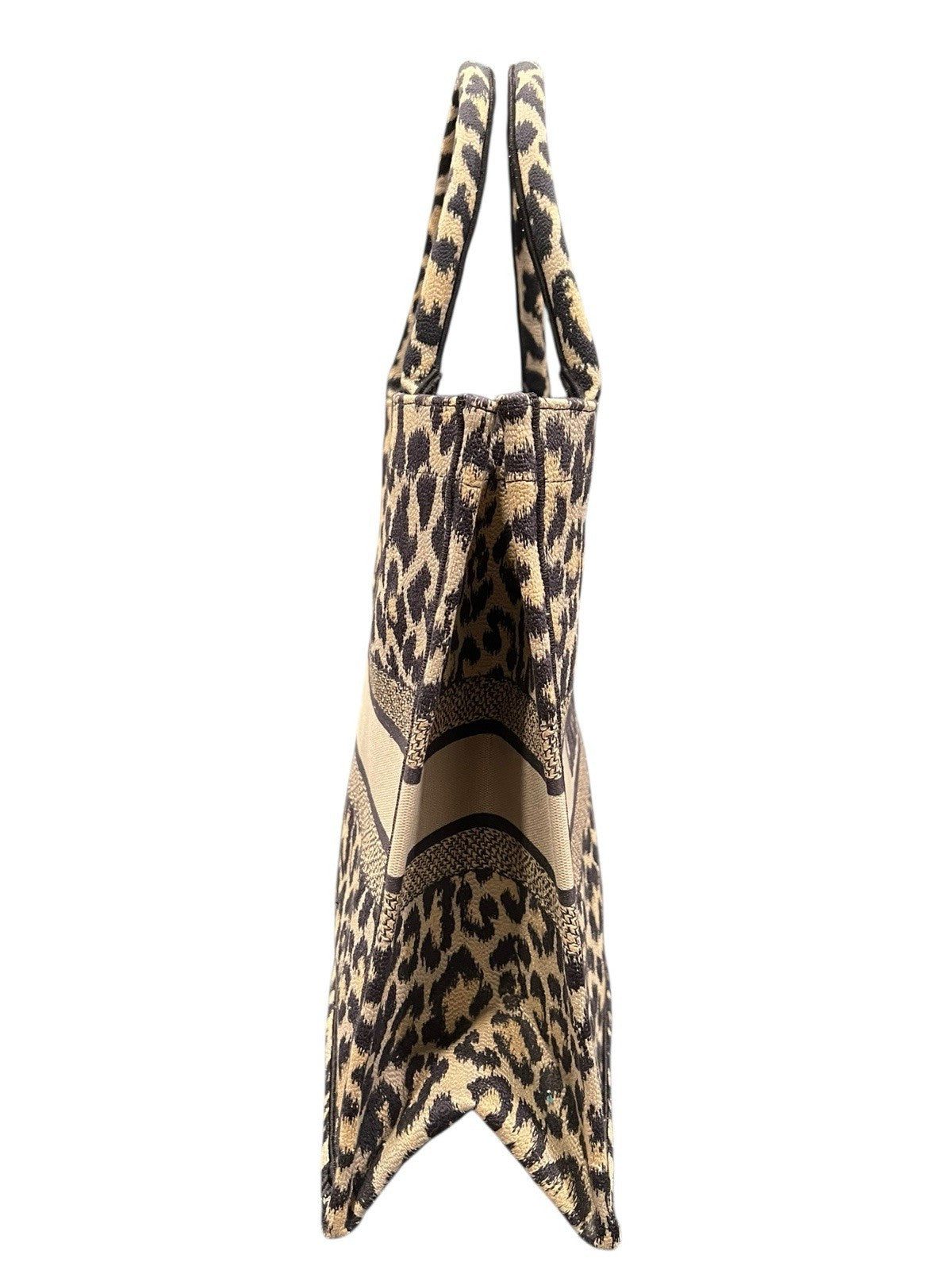 Christian Dior Mizza Embroidered Leopard Book Tote