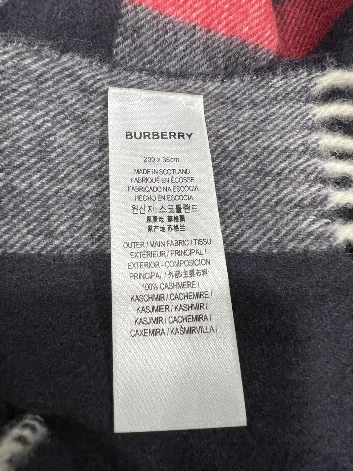 Burberry Cashmere Check Scarf Scarf