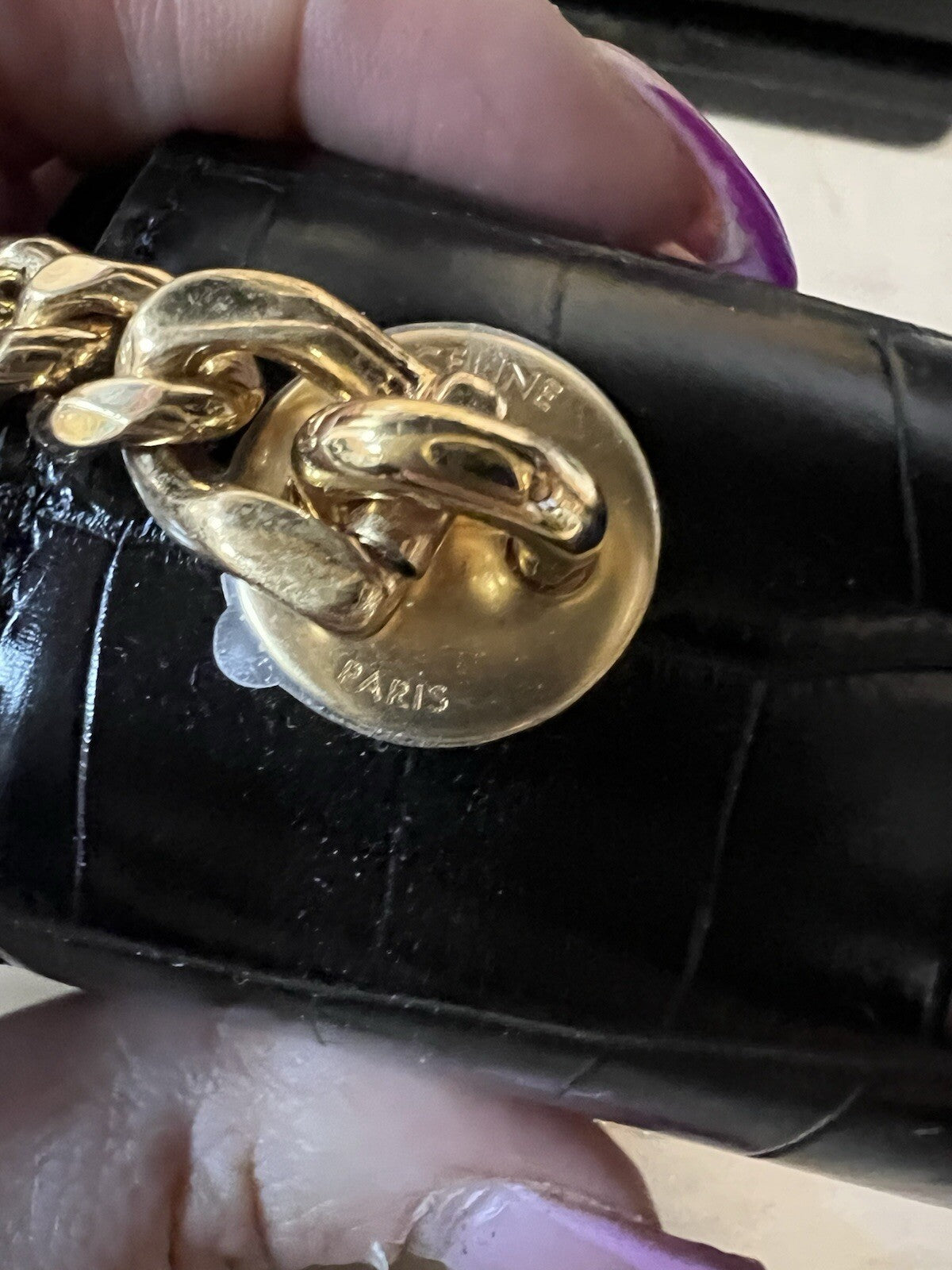 CELINE MINI CHAIN CLAUDE in NILOTICUS CROCODILE