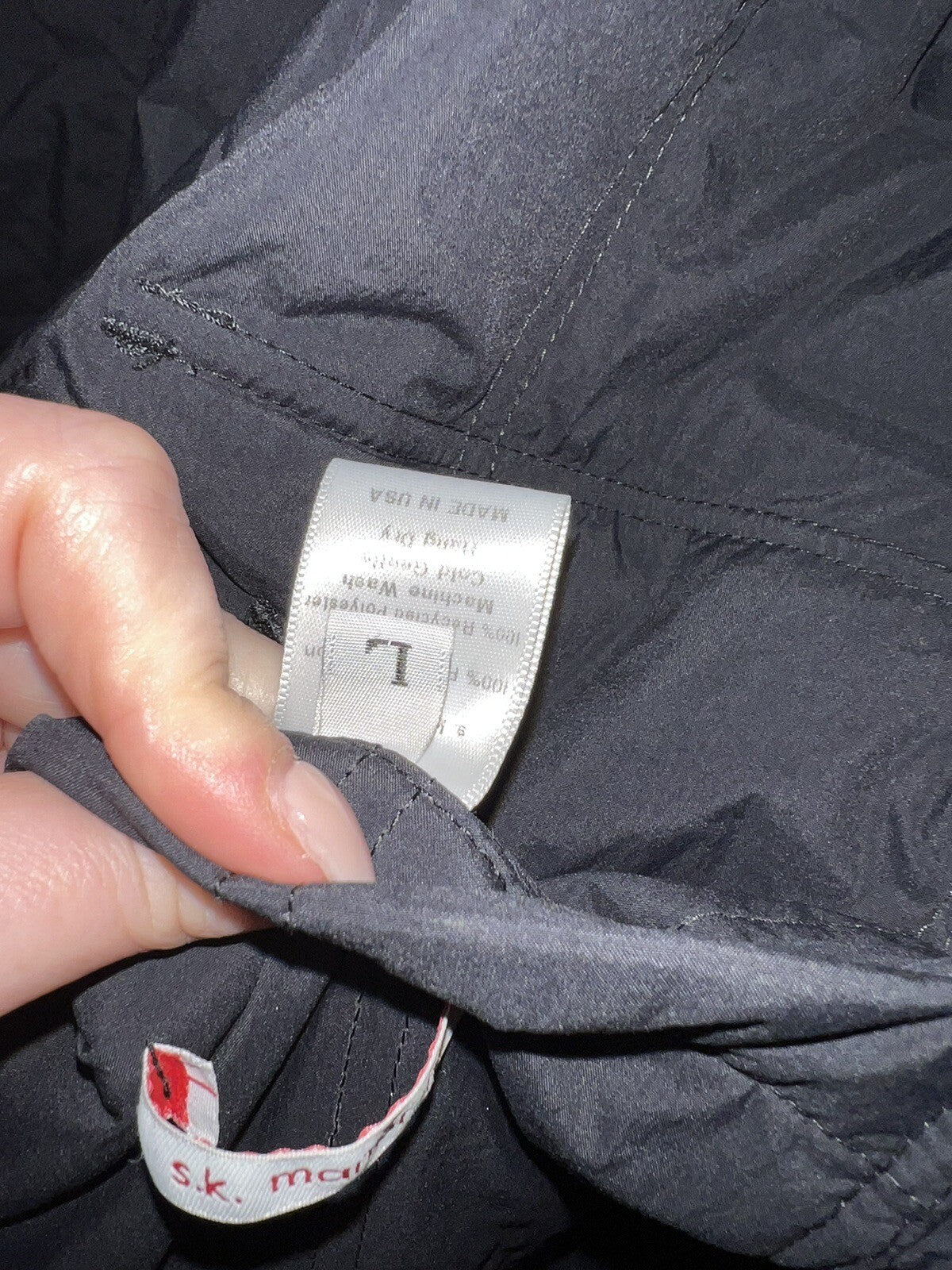 S.K. Manor Hill Quilted Hooded Recycled Nylon Long Jacket Size L (Retail $700)