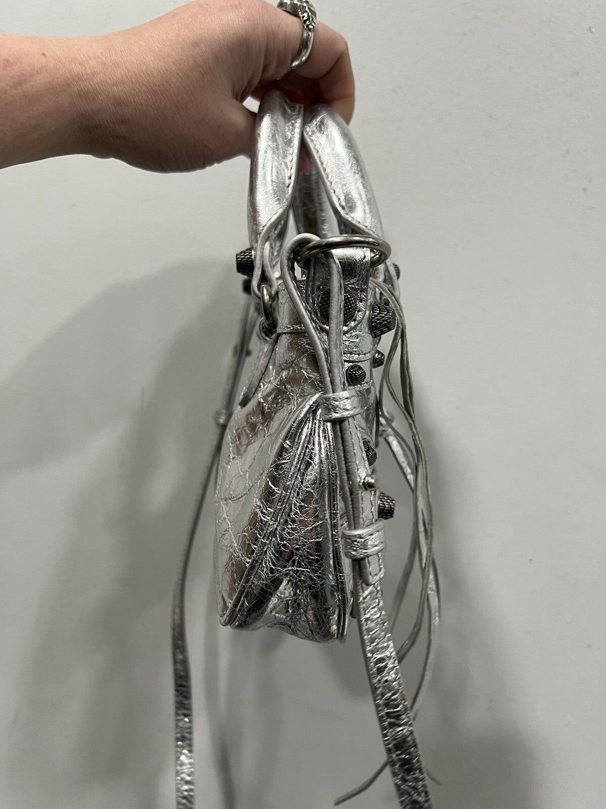 Balenciaga Neo Cagole Mini Metallized Tote Bag