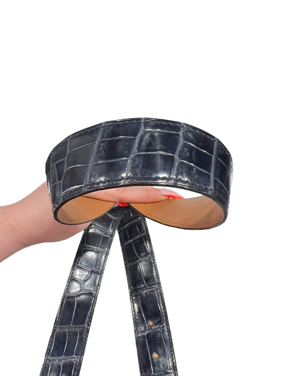 Hermes .925 H Buckle (RARE) Touraeg Croc & Reversible Belts Sz 85