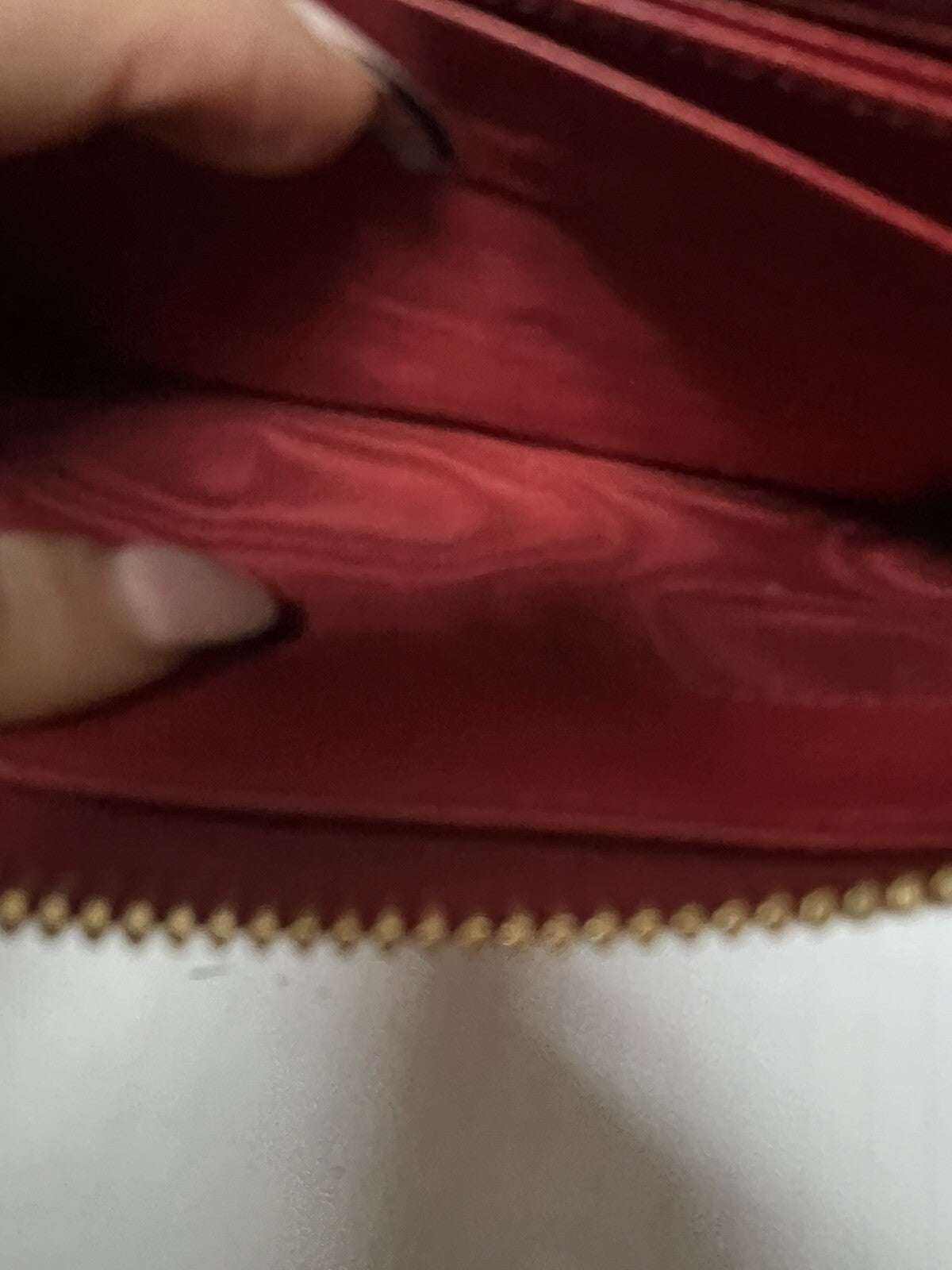 Prada Saffiano Red Leather Zip Around Wallet W/COA