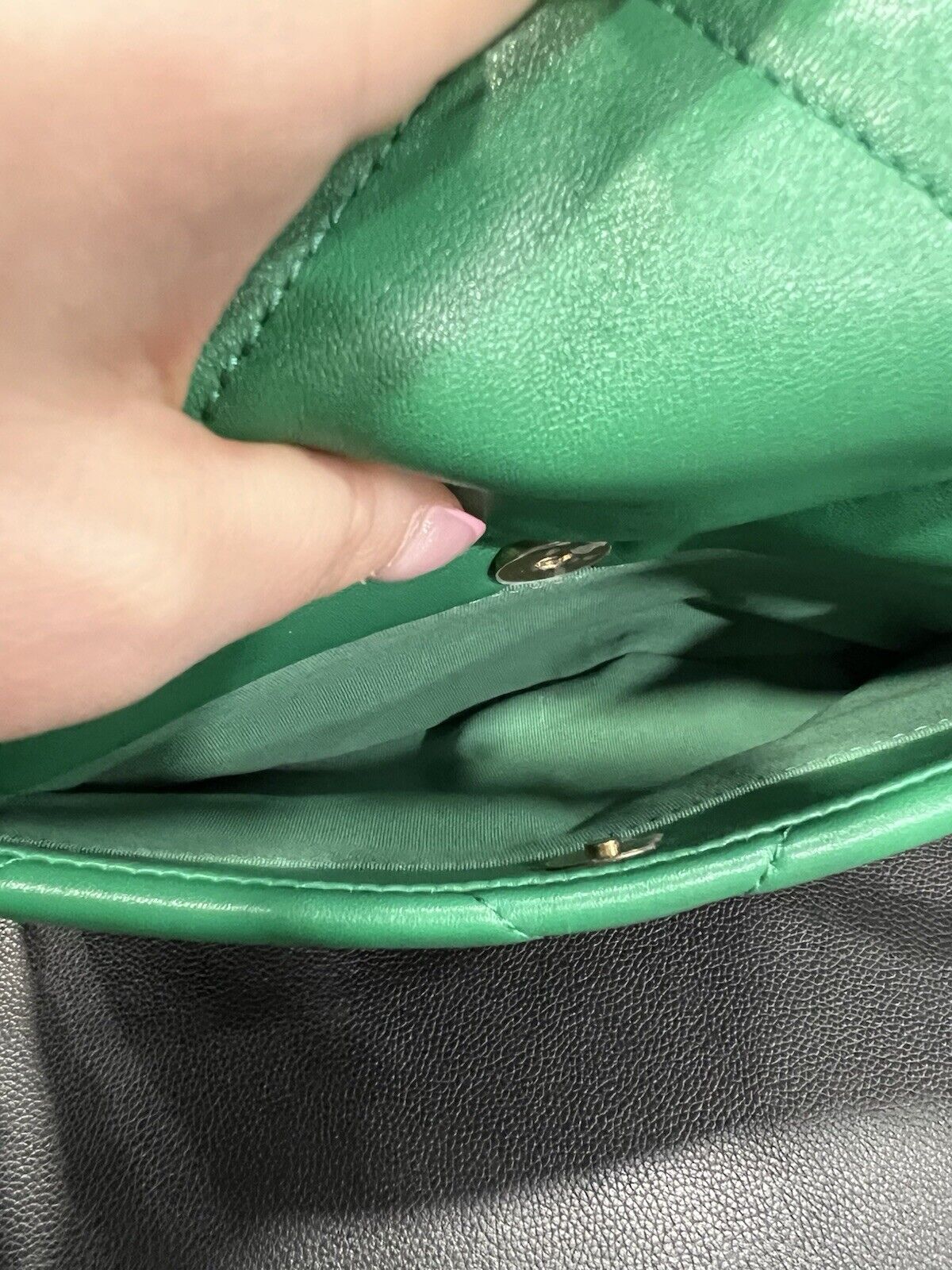 Chanel Medium 19 Flap Bag Green W/Authenticity