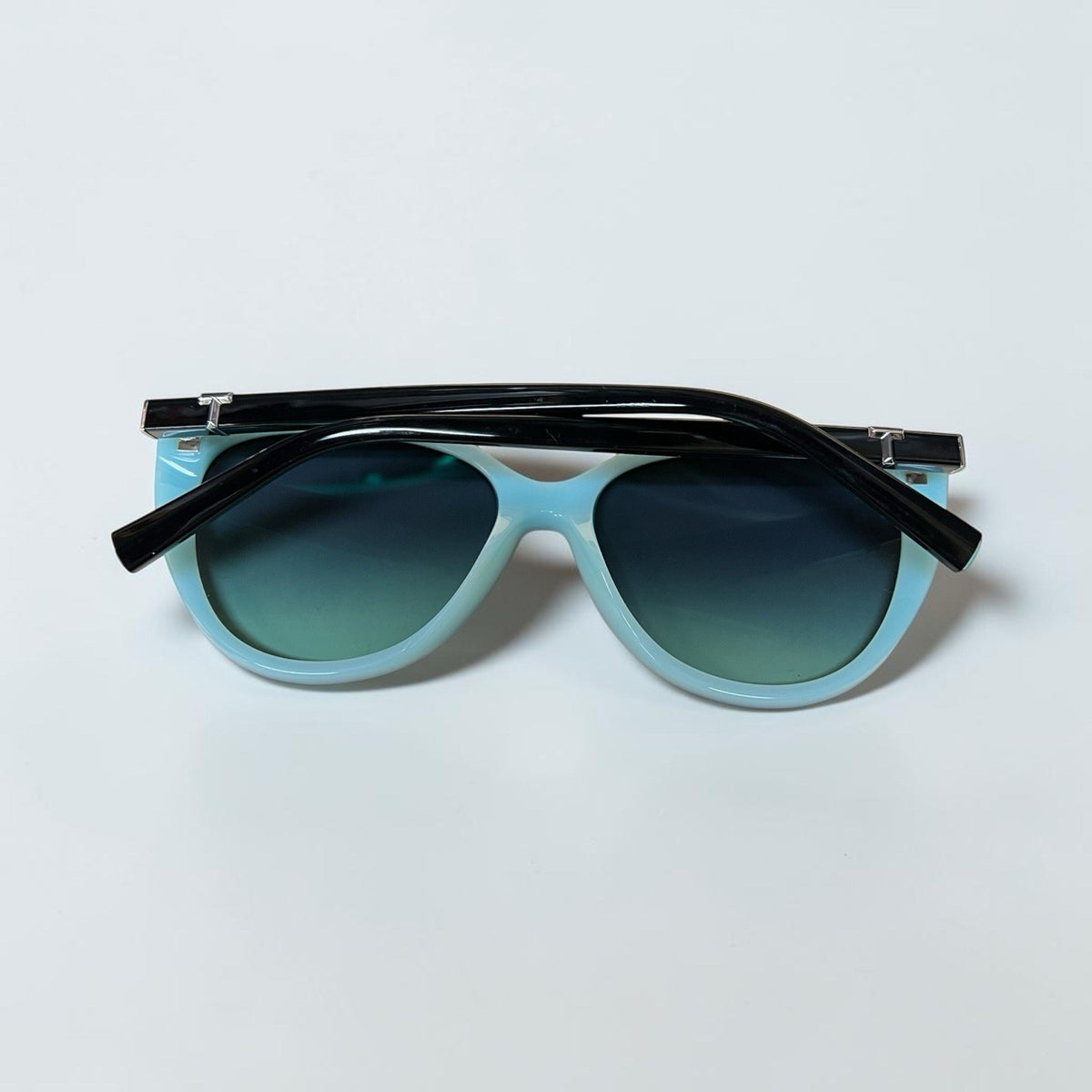 Tiffany & Co Black/Tiffany Blue Cat Eye Sunglasses TF4251  56mm Retail $400
