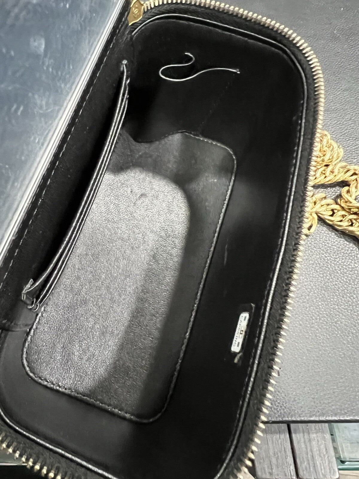 Chanel Charm Chain Vanity Lambskin Case W/Certifiacte Of Authenticity