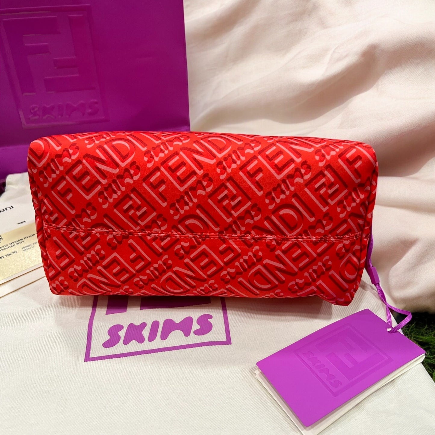 New Fendi X SKIMS FF Nylon Medium Cosmetic Trapezio Beauty Bag/Pouch