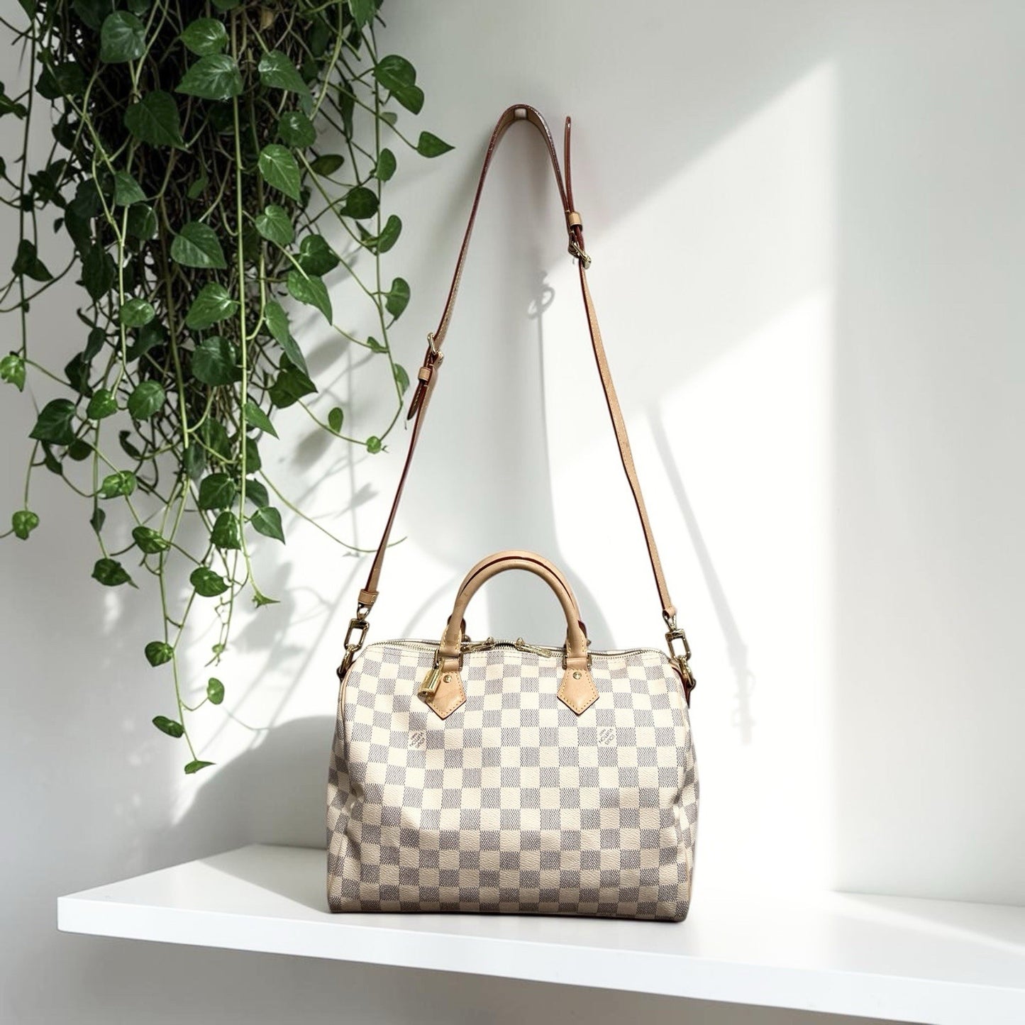 Louis Vuitton Speedy 30 Bandouliere Azure Retail $1980