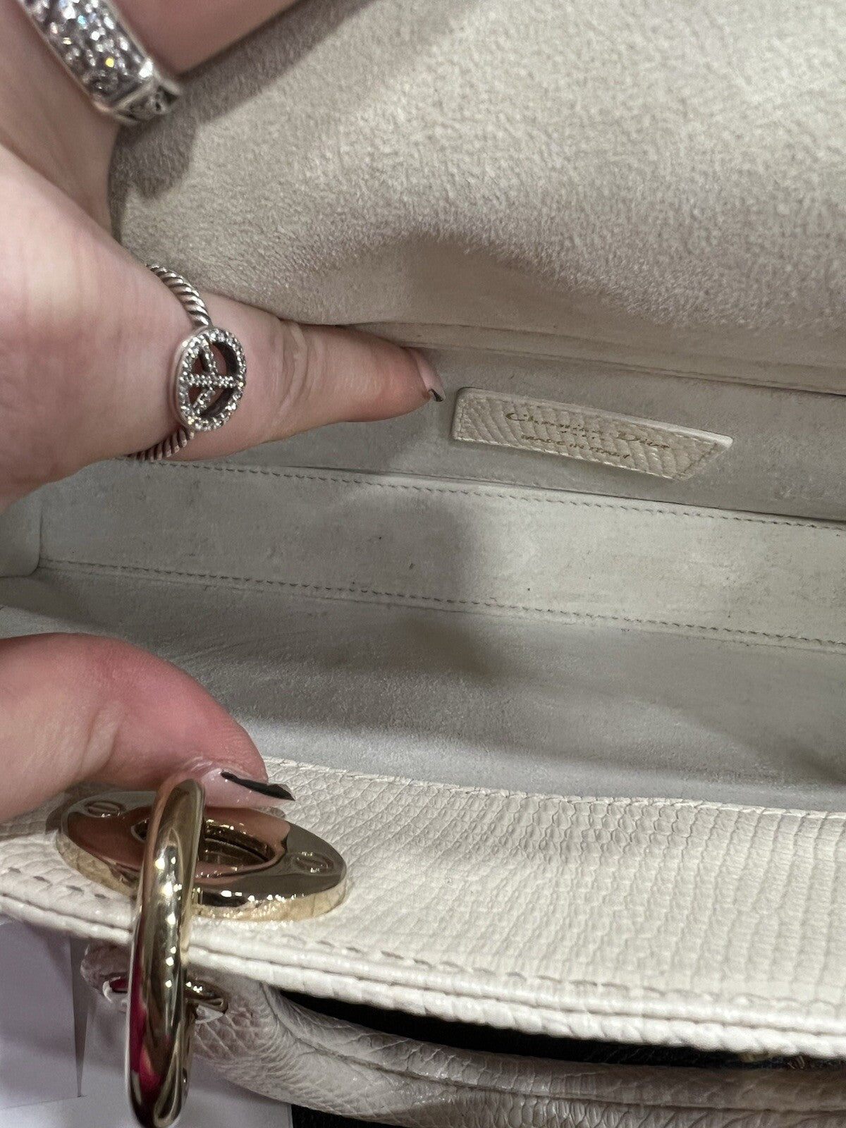 Christian Dior Lizard Ivory/Gold D-Joy Bag