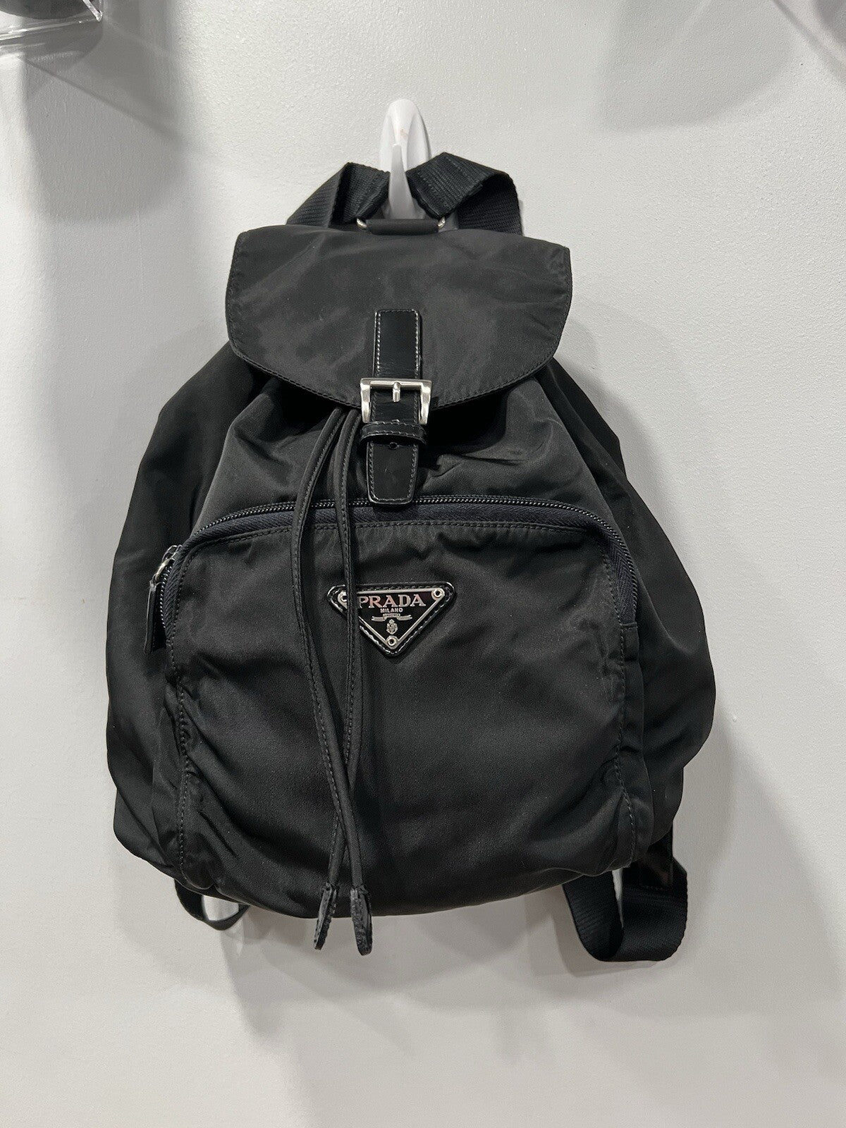 Prada Vela Nylon Tessuto Black Backpack With Certificate Of Authenticity