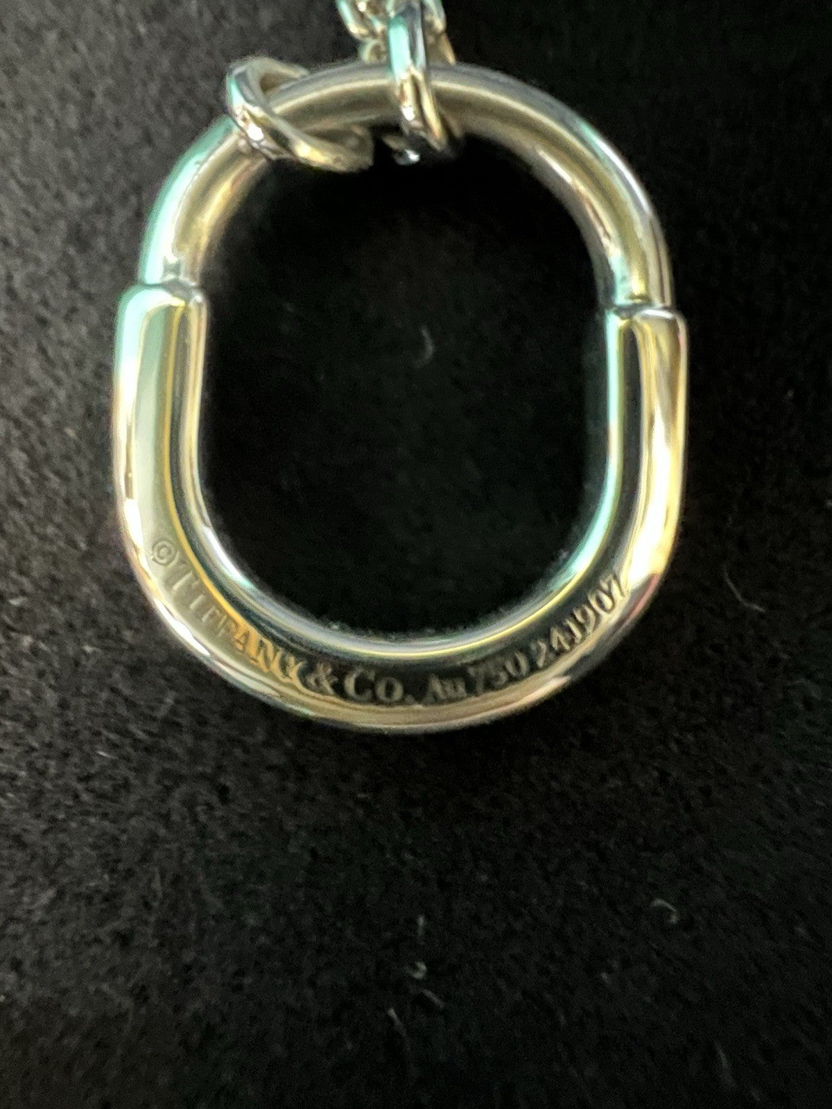 Tiffany & Co. Small Padlock Necklace With Diamonds 18k White Gold