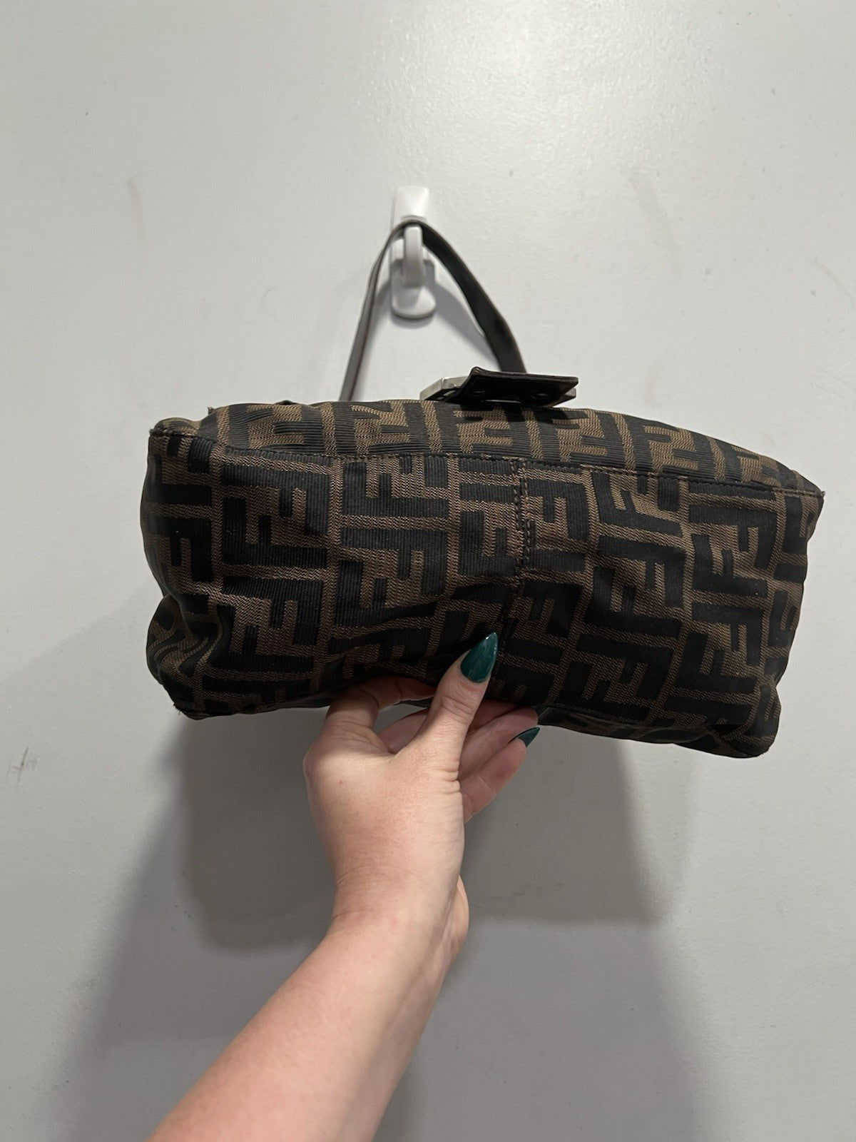 Fendi Zucca FF Mama Baguette Shoulder Bag With Authenticity