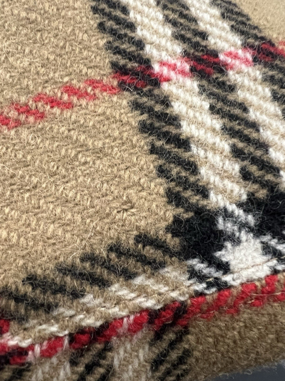 Vintage Burberry Wool Nova Check Newsboy Cap Size M