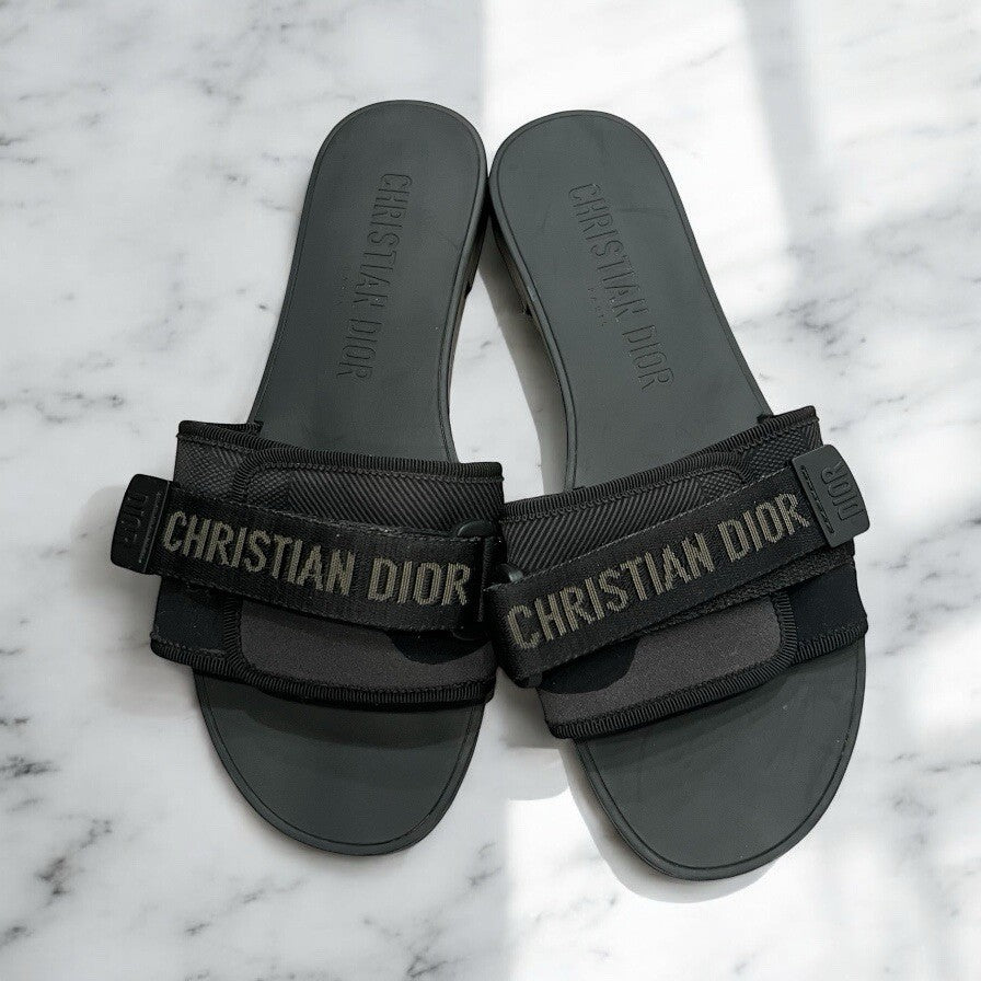 Christian Dior Dio(R) evolution D Way Camo Black/Grey Slides Size 41/US11