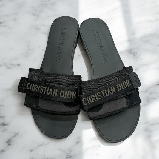 Christian Dior Dio(R) evolution D Way Camo Black/Grey Slides Size 41/US11