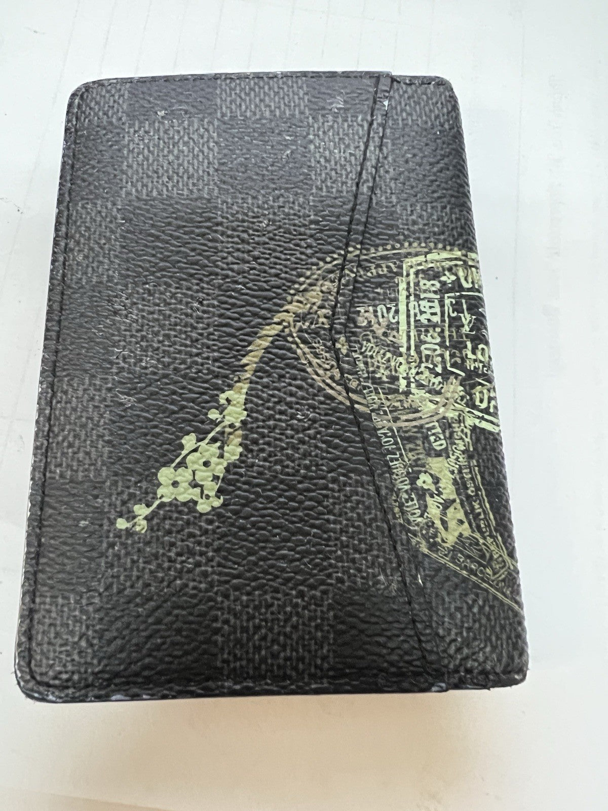 Louis Vuitton Pocket Organizer Damier Graphite Stamps Black With Authenticity