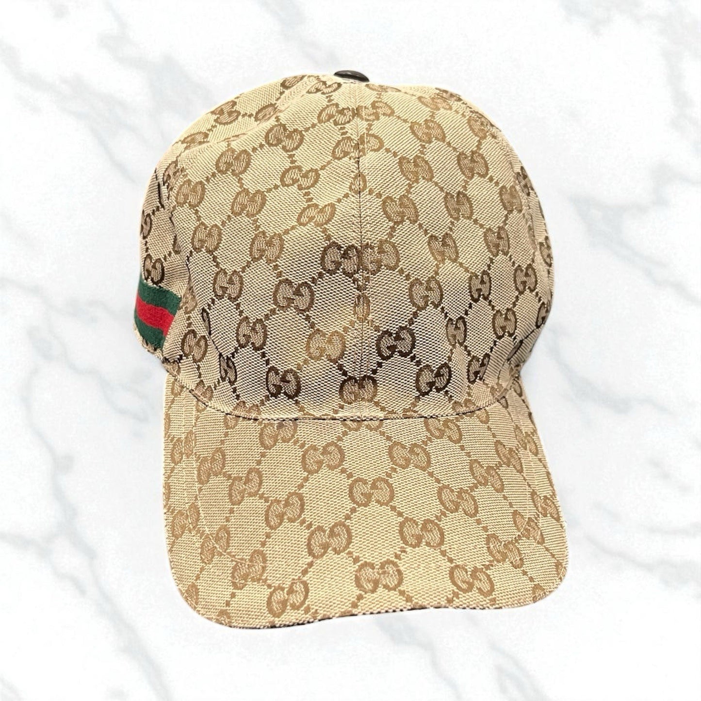 Gucci Canvas Monogram Web Baseball Cap XL Retail $570