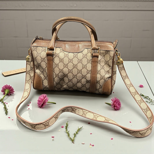 Gucci Vintage GG Plus Boston Bag W/Certificate Of Authenticity