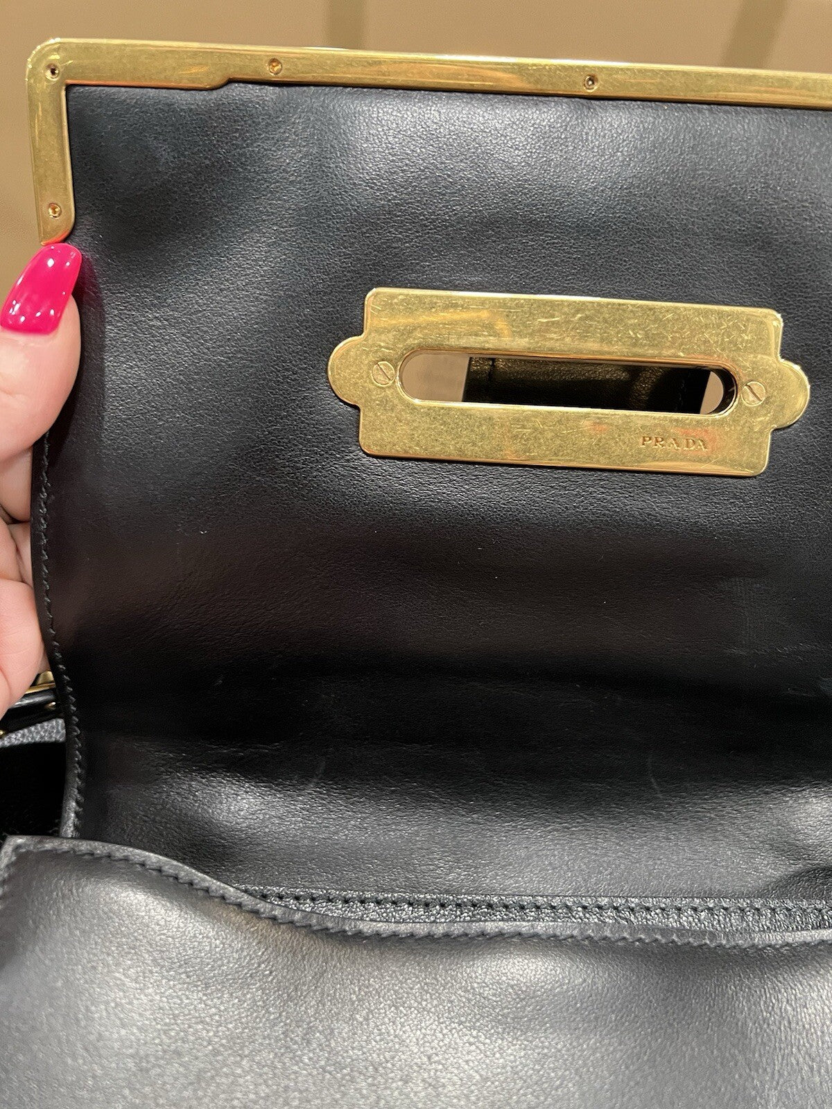 Prada Cashier Shoulder Bag With Certificate Of Authenticity
