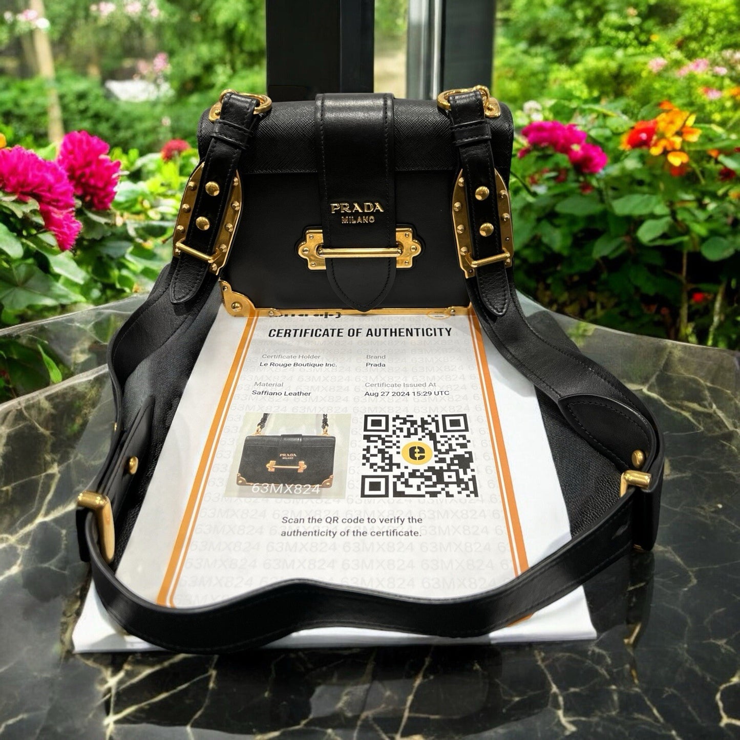 Prada Cashier Shoulder Bag With Certificate Of Authenticity