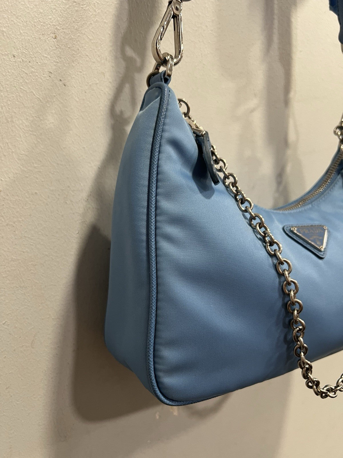 Prada Re-Edition 2005 Shoulder Tessuto Blue Nylon Shoulder Bag