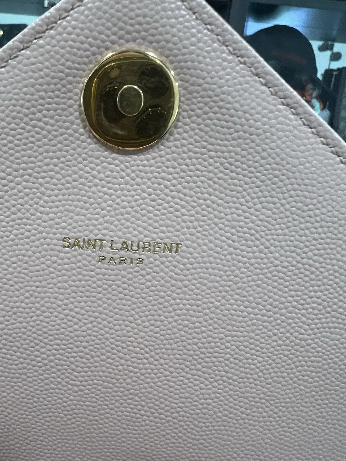 YSL Saint Laurent Leather Envelope Large Blush Pink Chain Bag