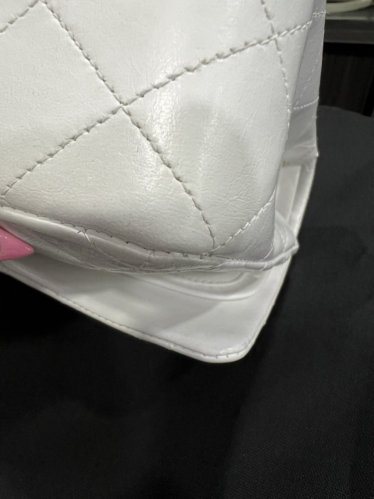 Chanel White 24k Gold Plated Hardware Lambskin Double Flap Classic