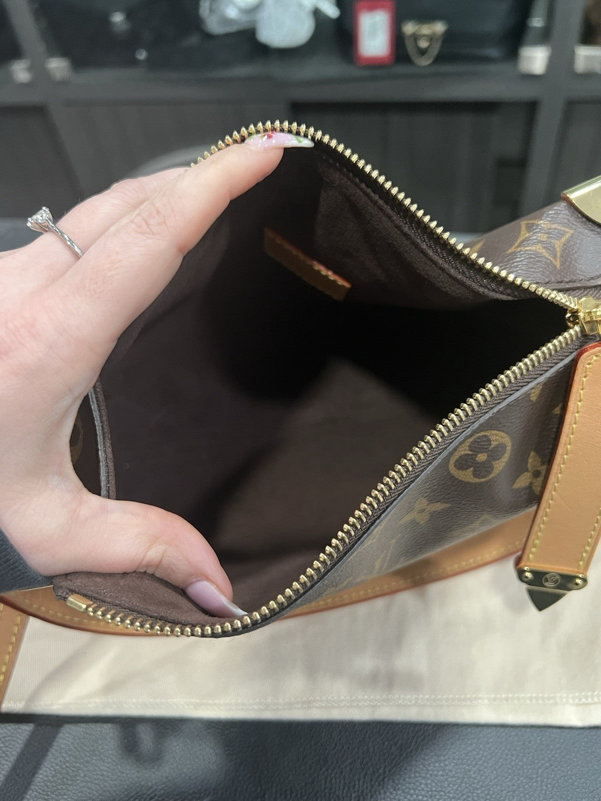 Louis Vuitton Side Trunk Bag MM With Duster Tag & Authenticity