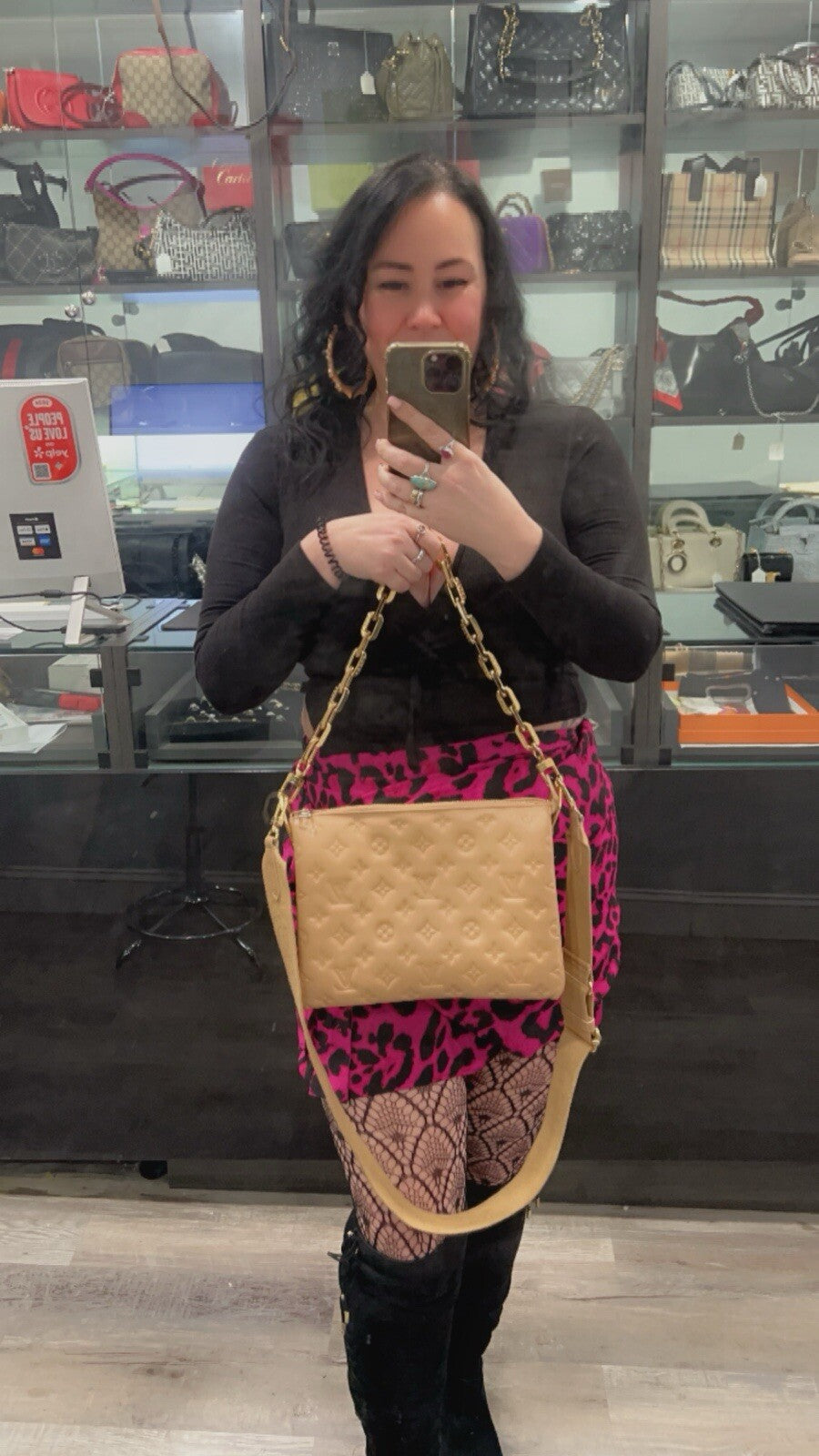 Louis Vuitton Camel Coussin PM W/Duster