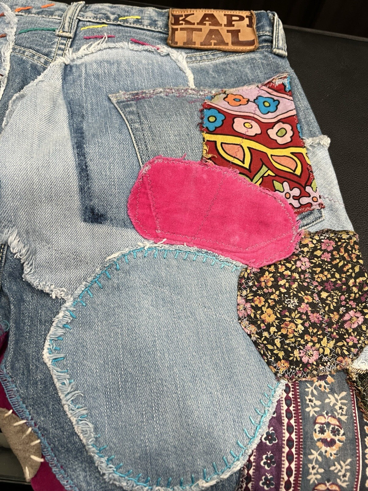 KAPITAL Straight Leg Crazy Patchwork Jeans Size 30 AUTHENTIC