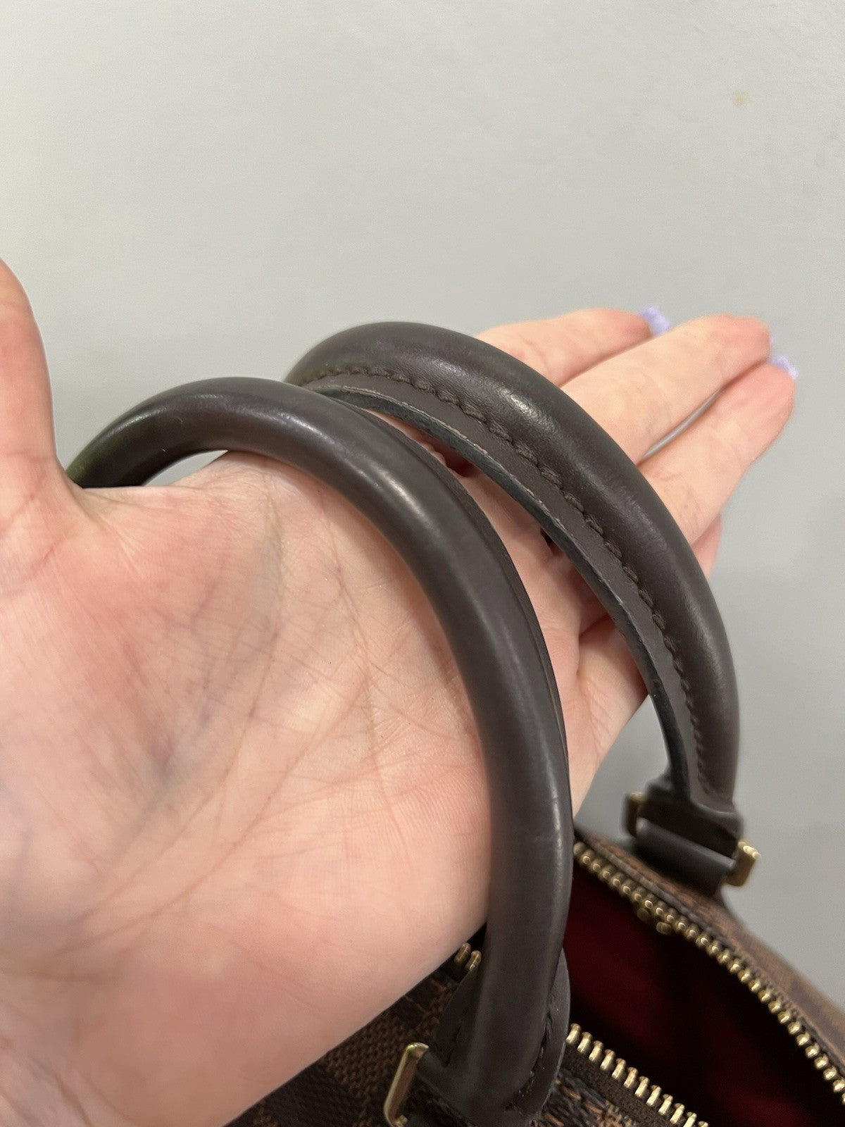 Louis Vuitton Damier Ebene 35 Complete Set Lock Key Duster Box Bag & Receipt