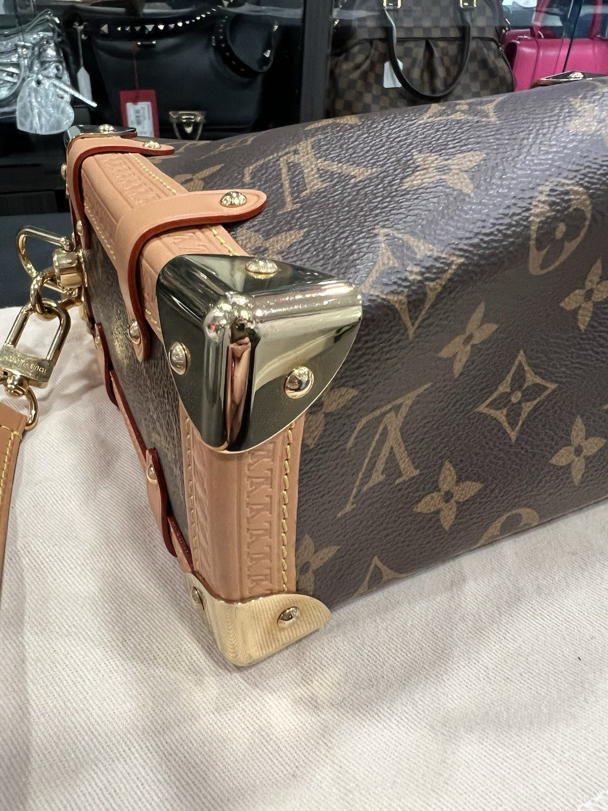 Louis Vuitton Side Trunk Bag MM With Duster Tag & Authenticity