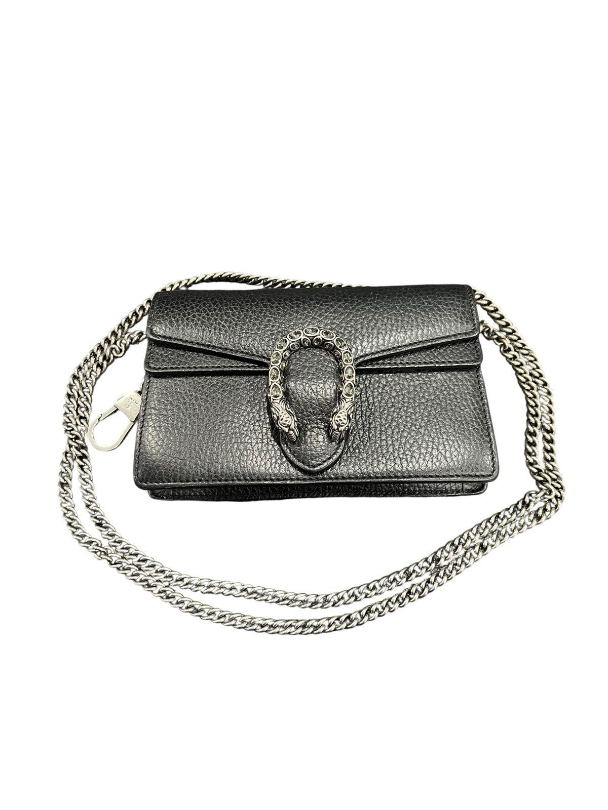 Gucci Dionysus Mini Black Leather Wallet On Chain