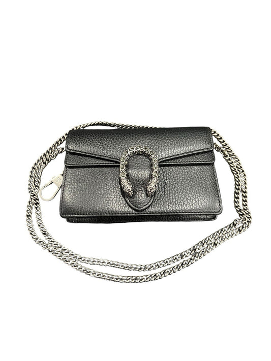 Gucci Dionysus Mini Black Leather Wallet On Chain