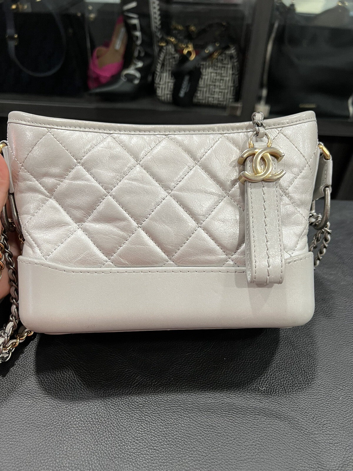Chanel Gabrielle Small Taupe Multi Chain Bag W/Certificate Of Authenticity