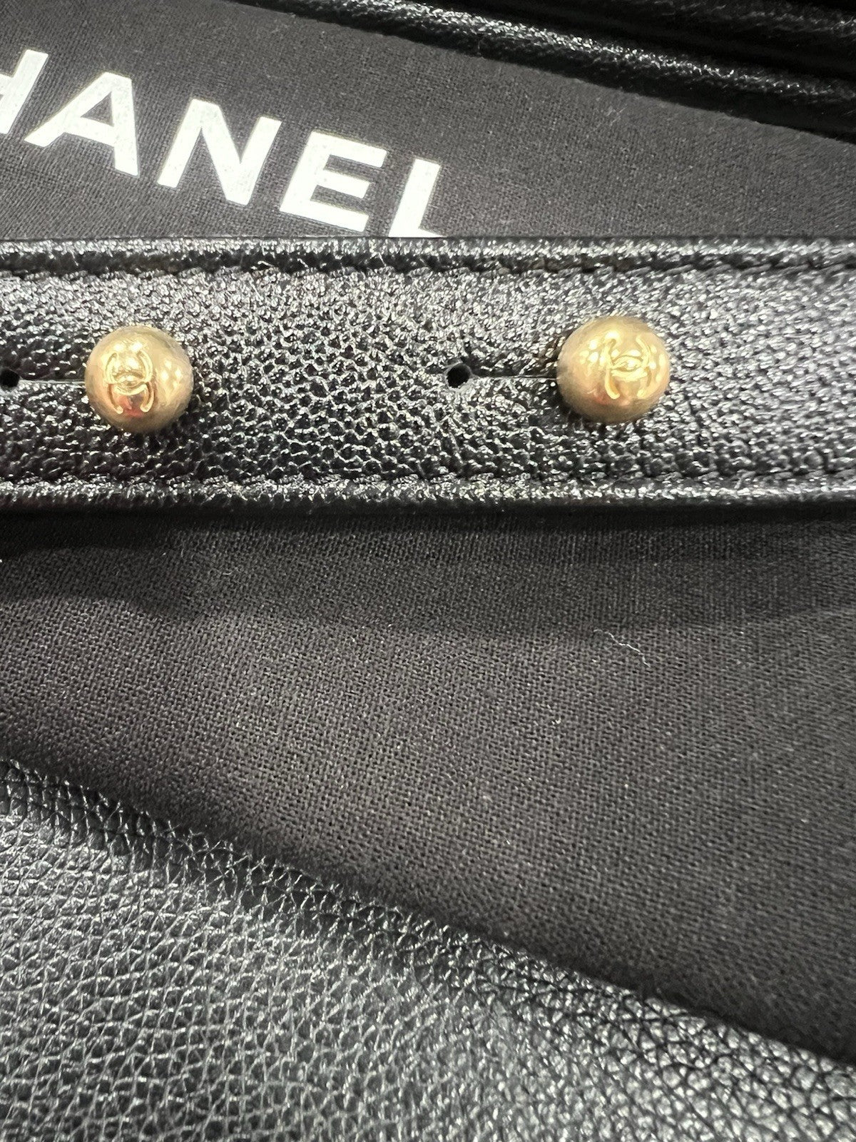 Chanel Black Gold Chevron Caviar Boy Bag With Duster & Authenticity Retail $6900