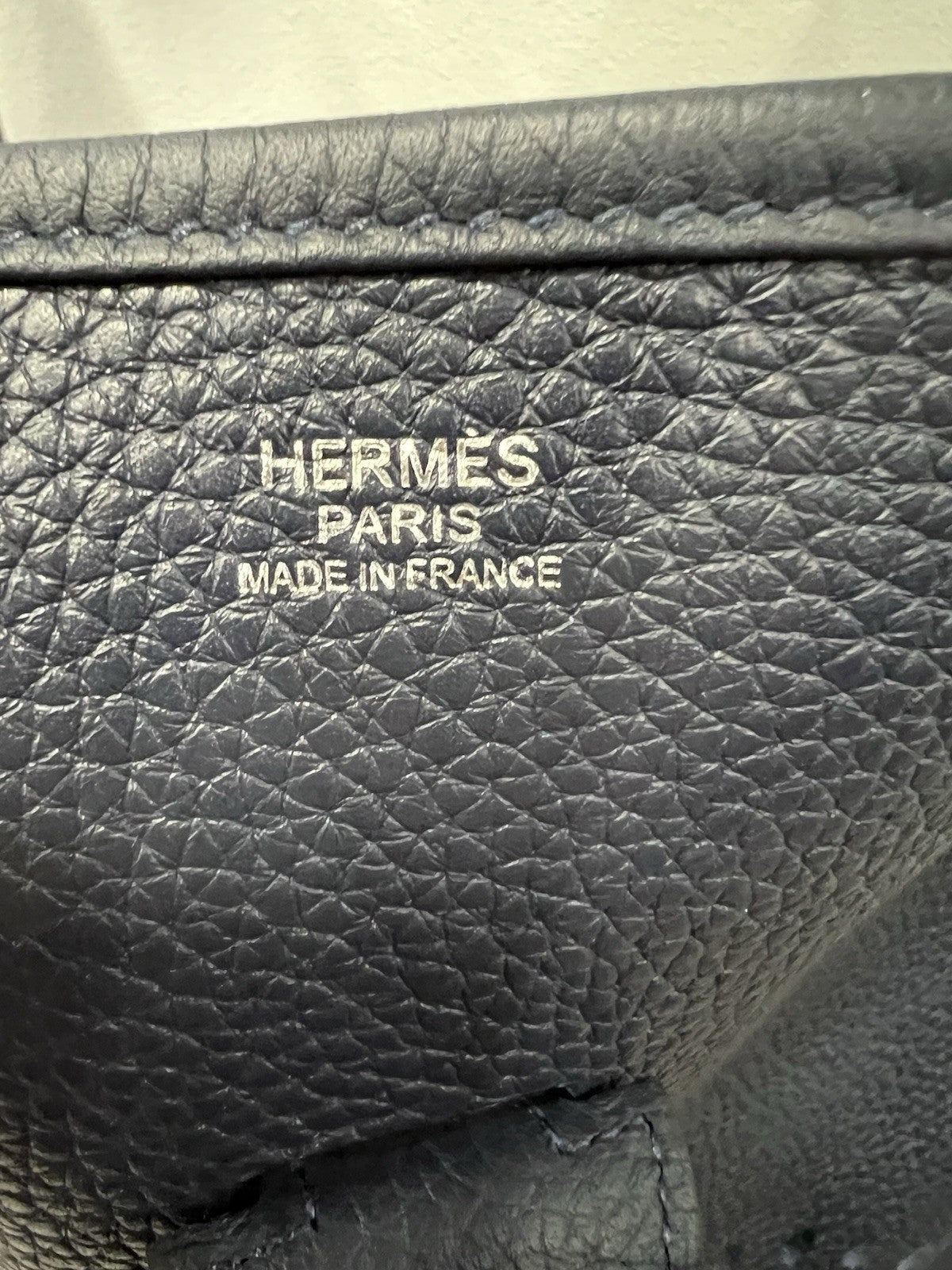 Hermes Evelyn III 40 TGM Togo Leather Dark  Blue With Authenticity Retail $4800