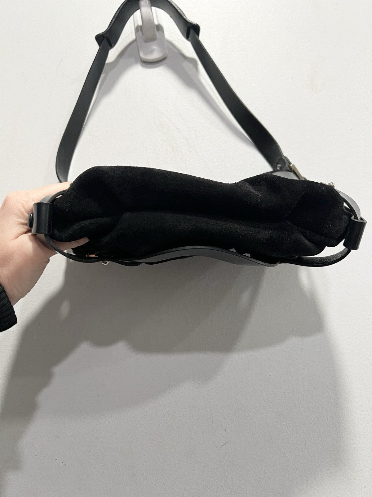 Salvatore Ferramao Gancino Nubuck Baguette Shouler Bag