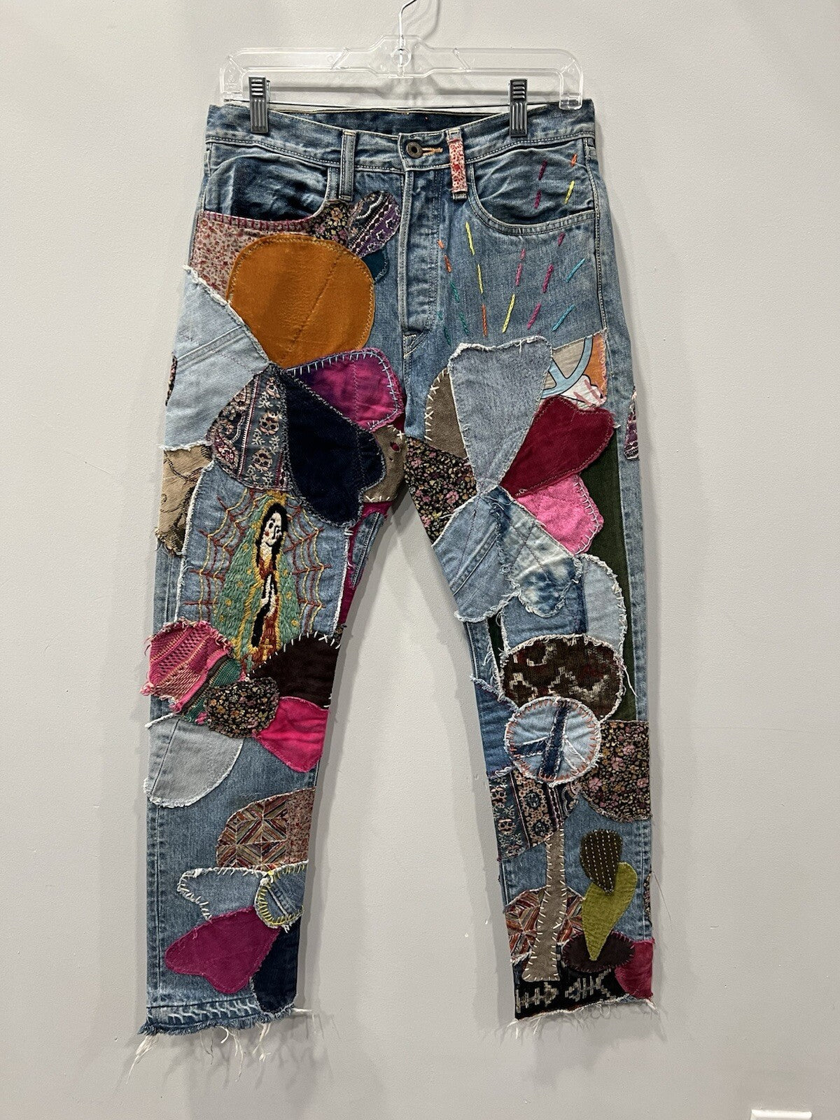 KAPITAL Straight Leg Crazy Patchwork Jeans Size 30 AUTHENTIC