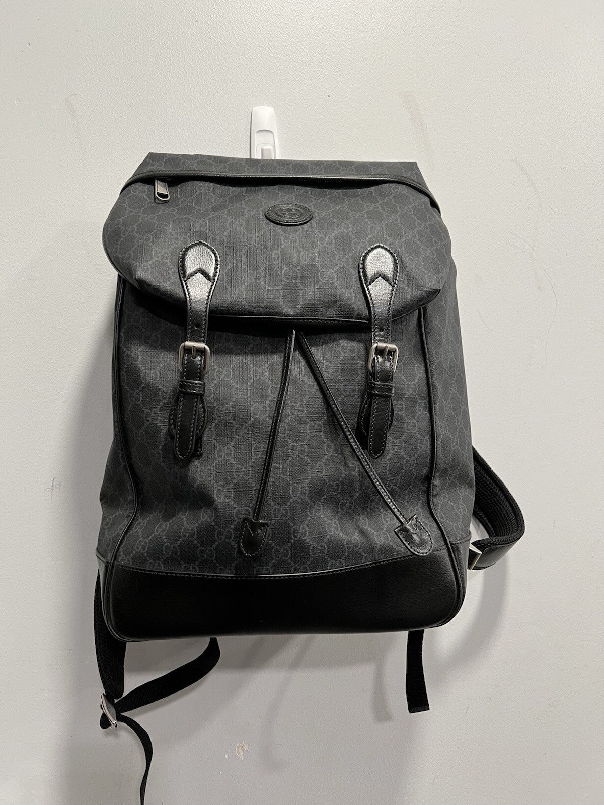 Gucci GG Black Supreme Azalea Medium Retro Backpack