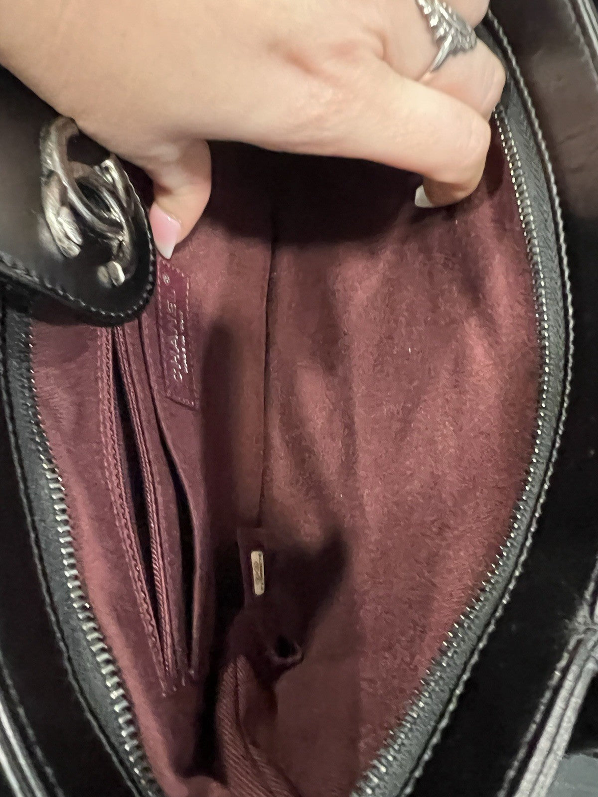 Chanel Black Quilted Pleats Clutch W/Authenticity & Duster