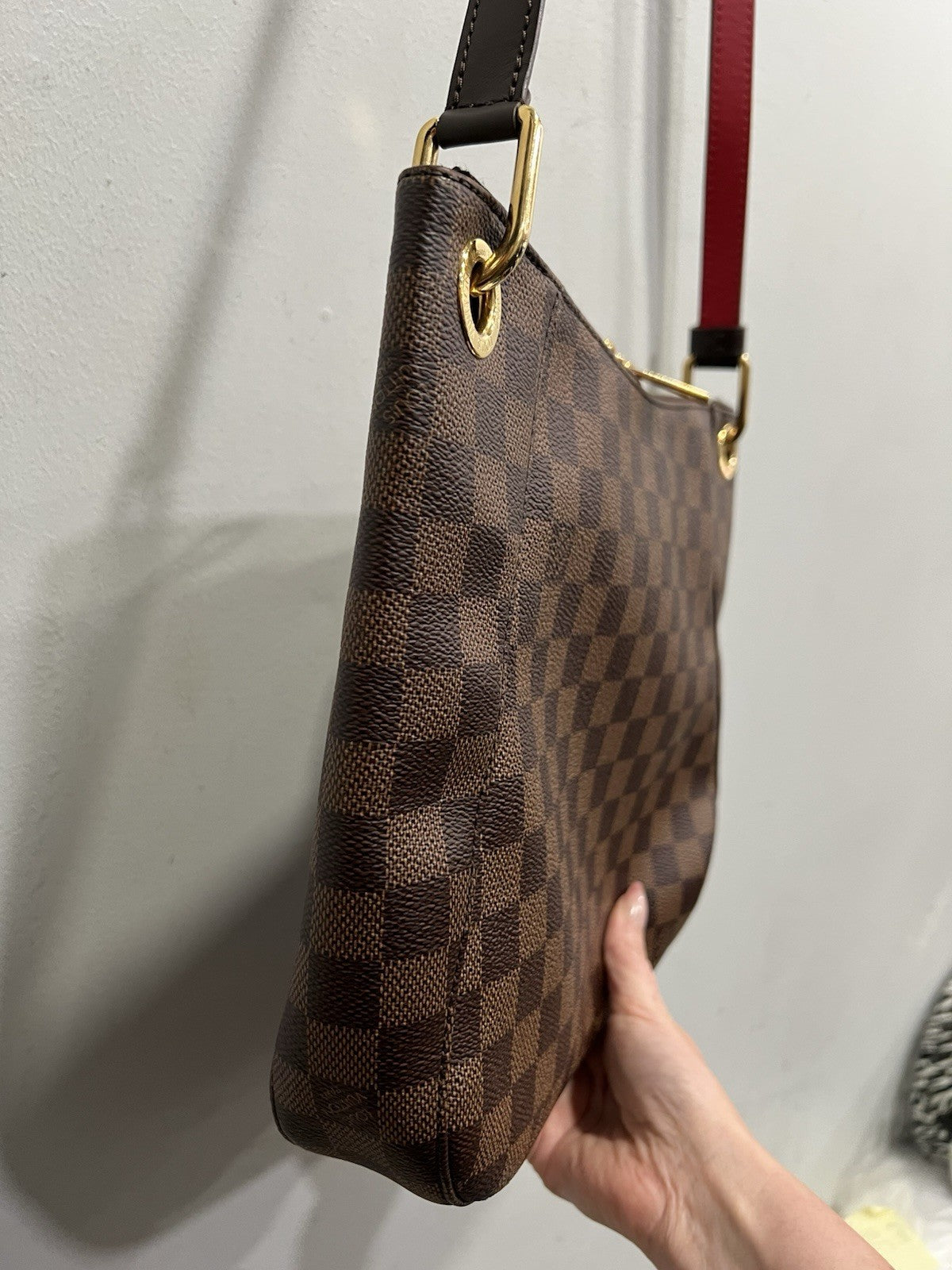 Louis Vuitton Damier Ebene South Bank Besace Crossbody Bag W/ Authenticity