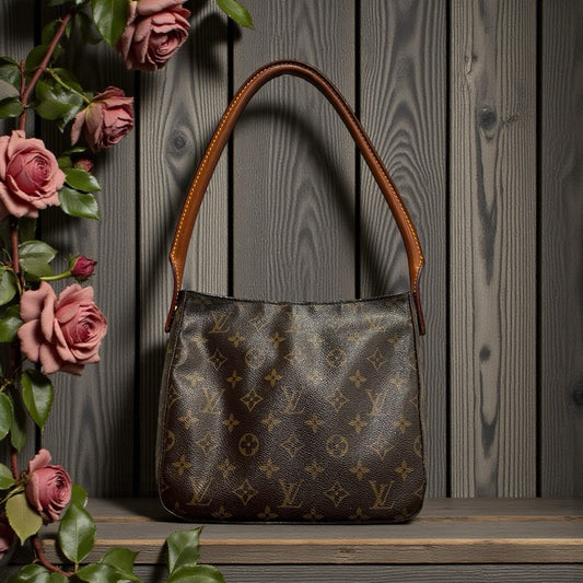 Louis Vuitton Looping MM Monogran Canvas Shoulder Bag With Authentication