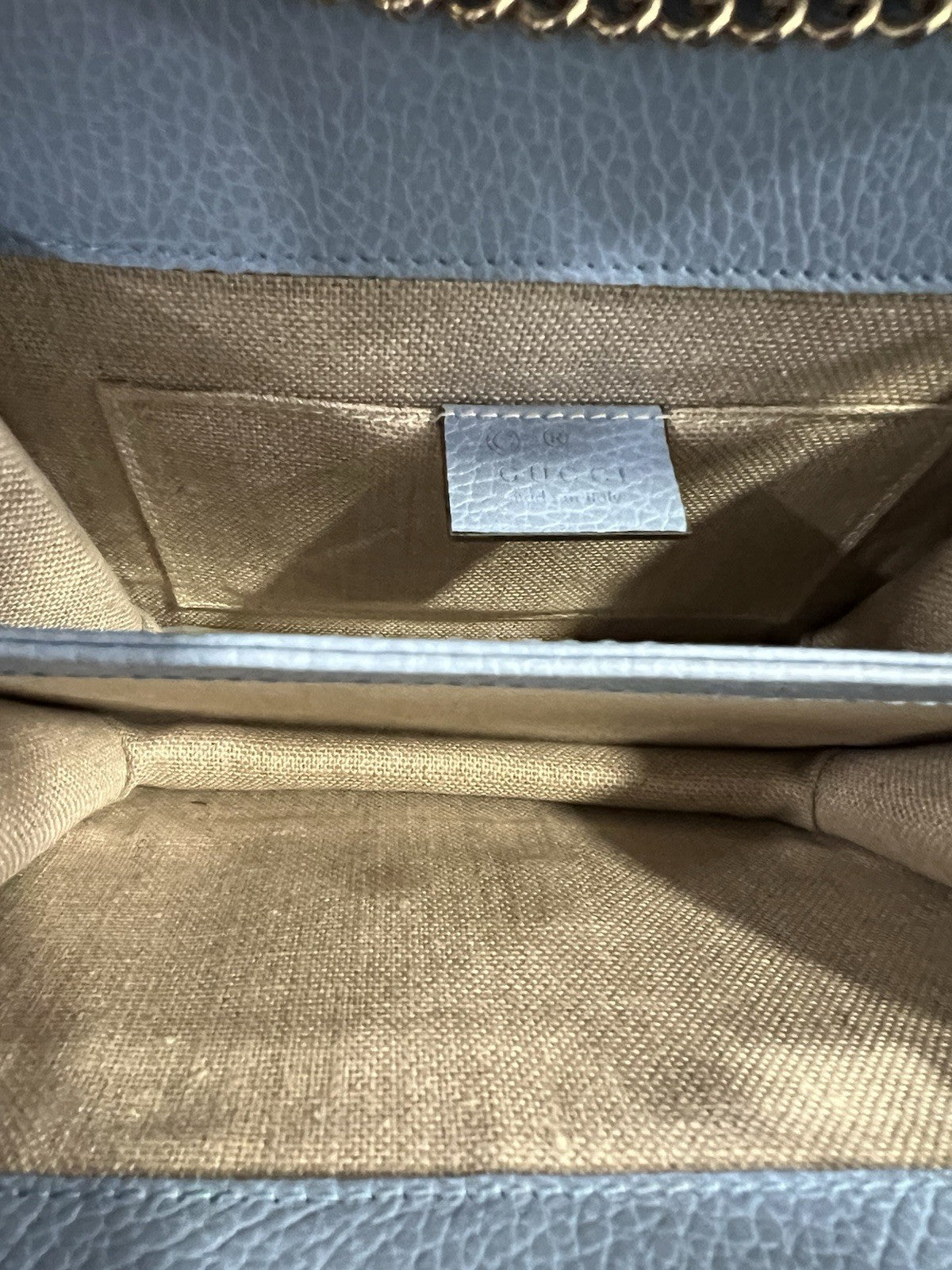 Gucci Light Blue Small Interlocking G Dollar Bag With Duster & Certificate